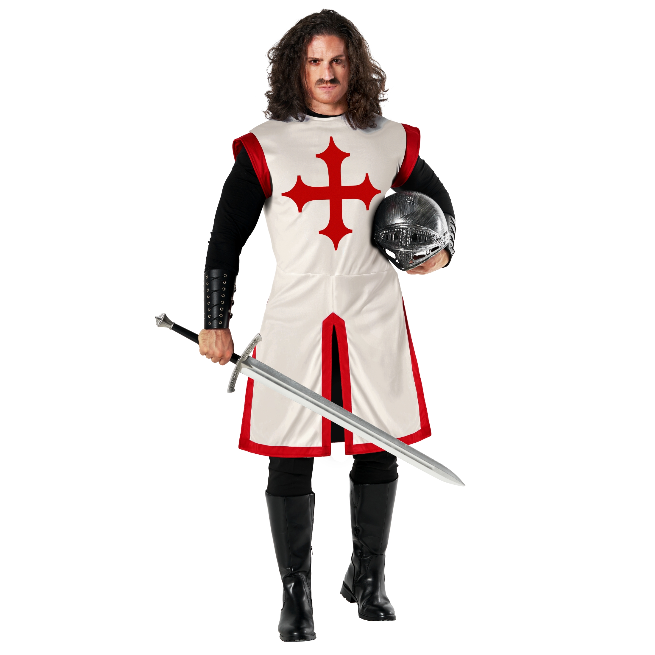 Knight Crusader Kostüm Für Erwachsene – Einheitsgröße (bis 111,8 Cm Brustumfang), Inkl. Hemd, Umhang, Hose, Stiefel-Oberteile, Kapuze