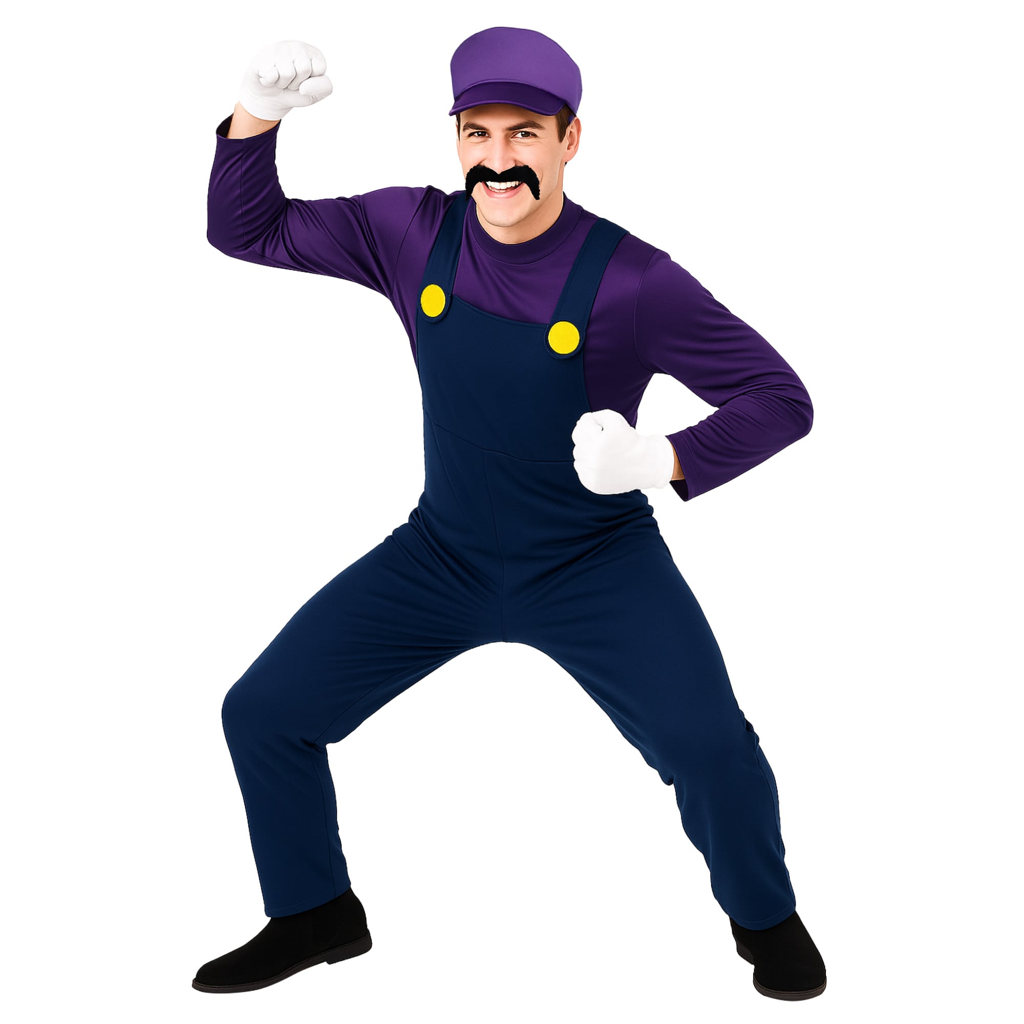 IZoeL – Costume Mario Et Luigi – Chapeaux, Bretelles, Gants Blancs Et Moustaches – Déguisement Halloween/Cosplay Enfant Et Adulte